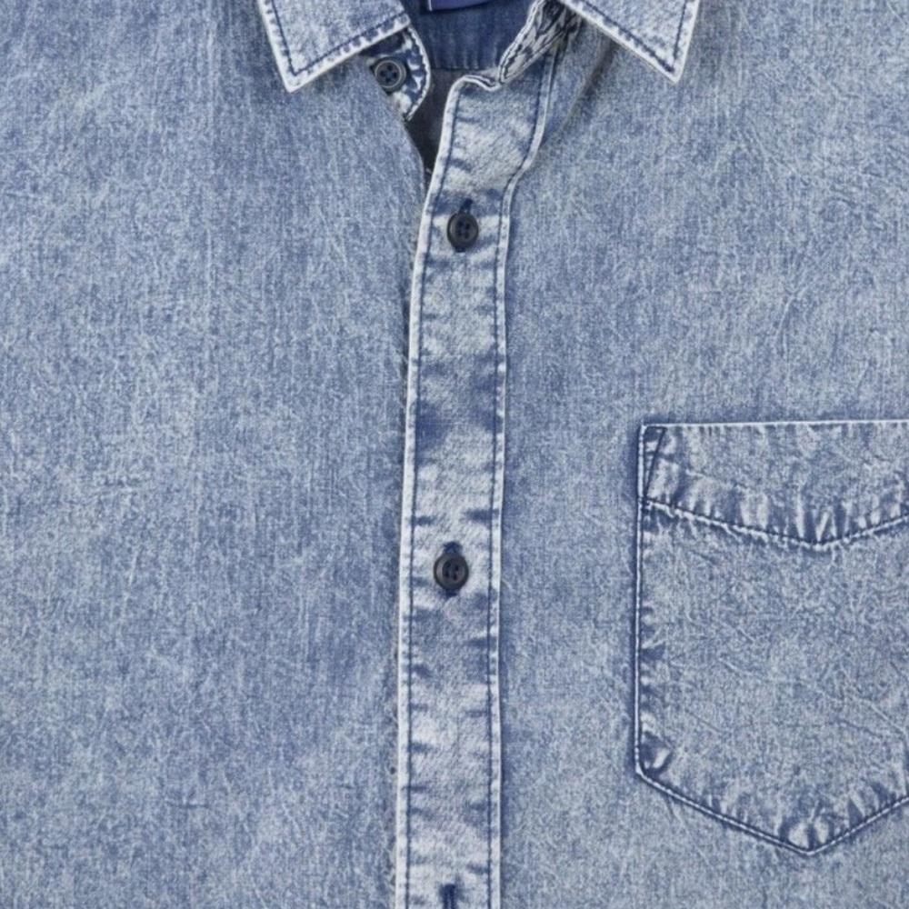 Boyfriend Fit Sleeveless Acid Wash Denim Vest - Picture 5 of 5